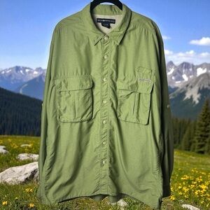 Exofficio Moss Green Buttonup Outdoors Camping Hiking‎ Fishing Men’s XL